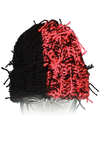 Hand Crocheted Beanie Half and Half 001